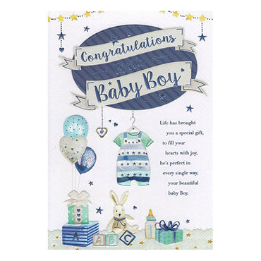 Congratulations on Baby Boy Greeting Card