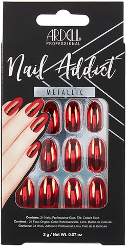 Red Metallic Ardell Nails