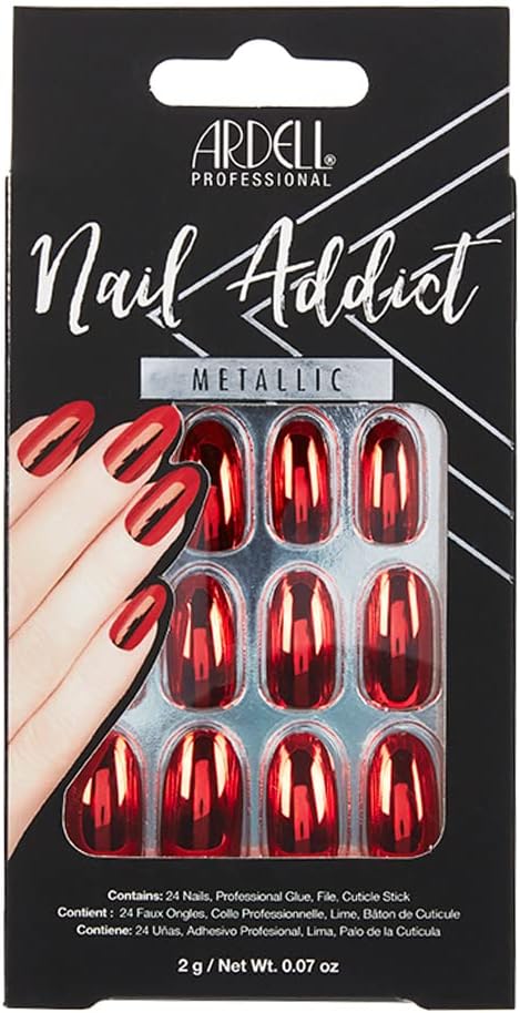 Red Metallic Ardell Nails
