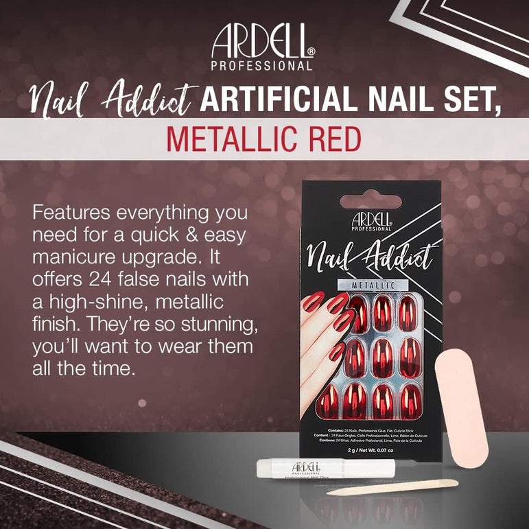 Red Metallic Ardell Nails