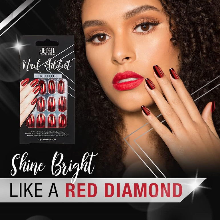 Red Metallic Ardell Nails