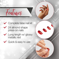 Red Metallic Ardell Nails