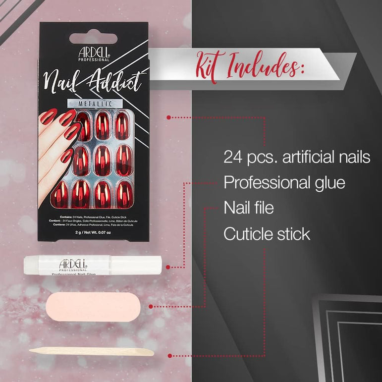 Red Metallic Ardell Nails