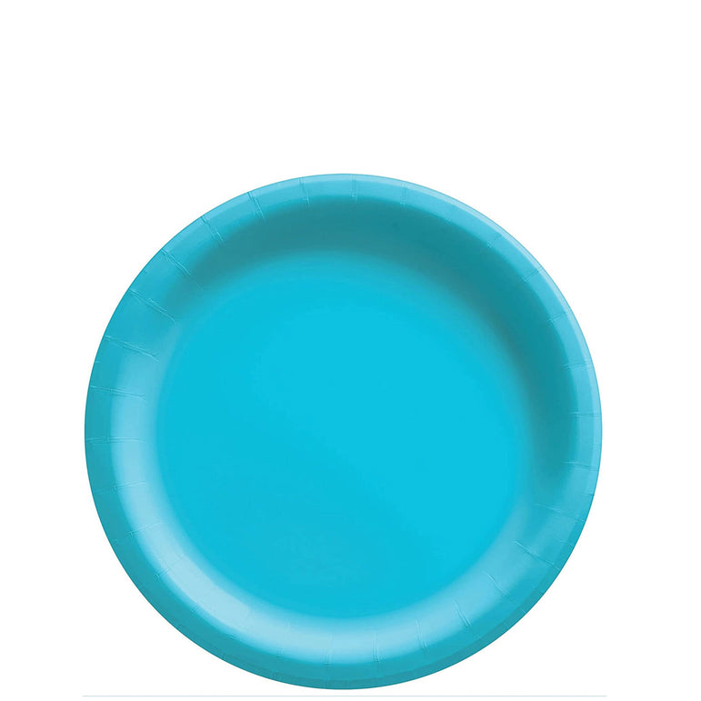 Caribbean Blue Round Paper Plates 6in, 20pcs