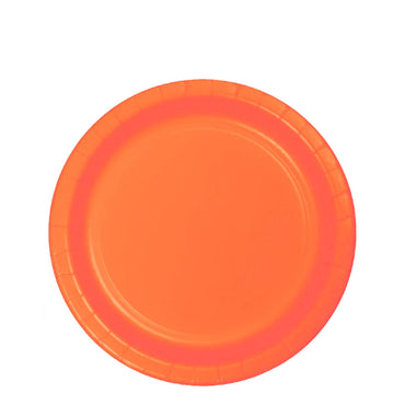 Orange Round Paper Plates Midcount 8in, 20pcs