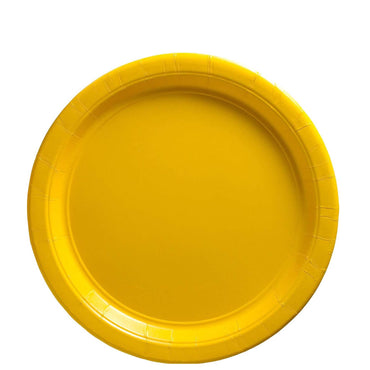 Yellow Round Paper Plates Midcount 8in 20pcs