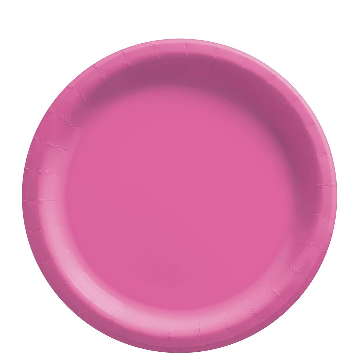 Bright Pink Round Paper Plates 8in 20pcs