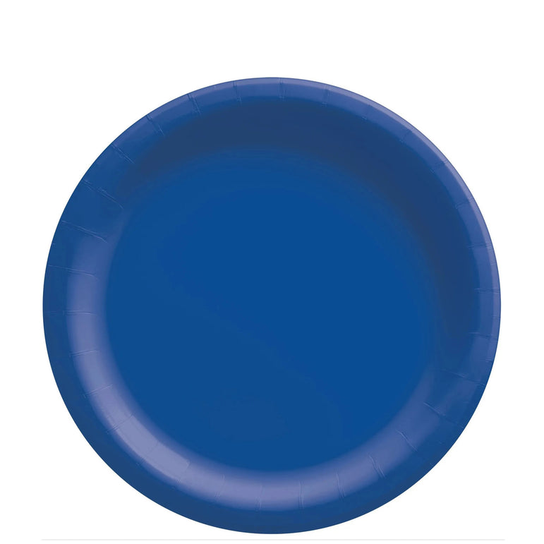 Bright Royal Blue Round Paper Plates Midcount 8in, 20pcs