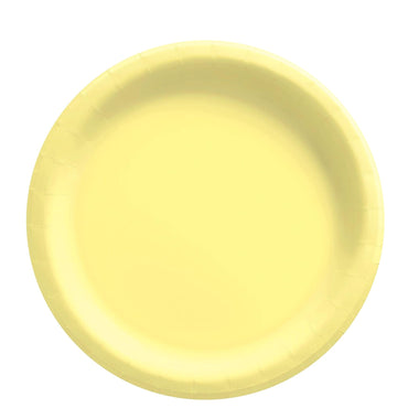 Light Yellow Round Paper Plates Midcount 8in 20pcs