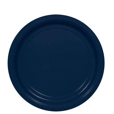 True Navy Round Paper Plates Midcount 8in 20pcs