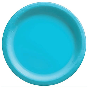 Carribean Blue Round Paper Plates Midcount 8in, 20pcs