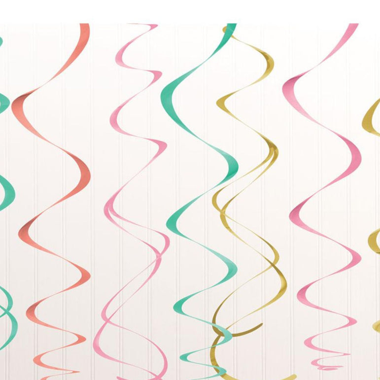 Pastel Plastic Swirl Decoration 12pcs