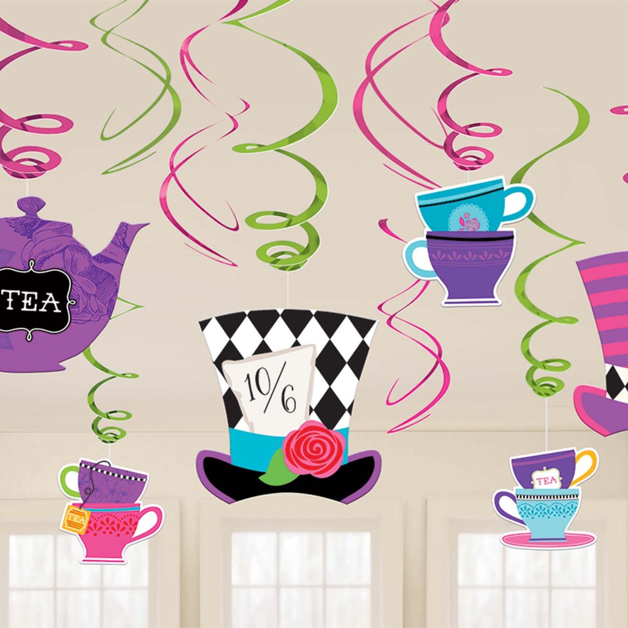 Mad Tea Party Swirl Decoration 12pcs
