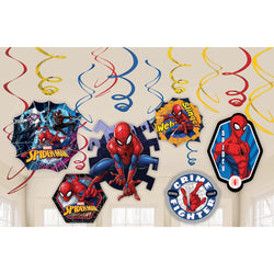Spider-Man Webbed Swirl Decorations 12pcs