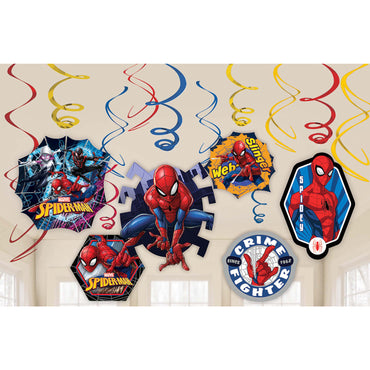 Spider-Man Webbed Swirl Decorations 12pcs