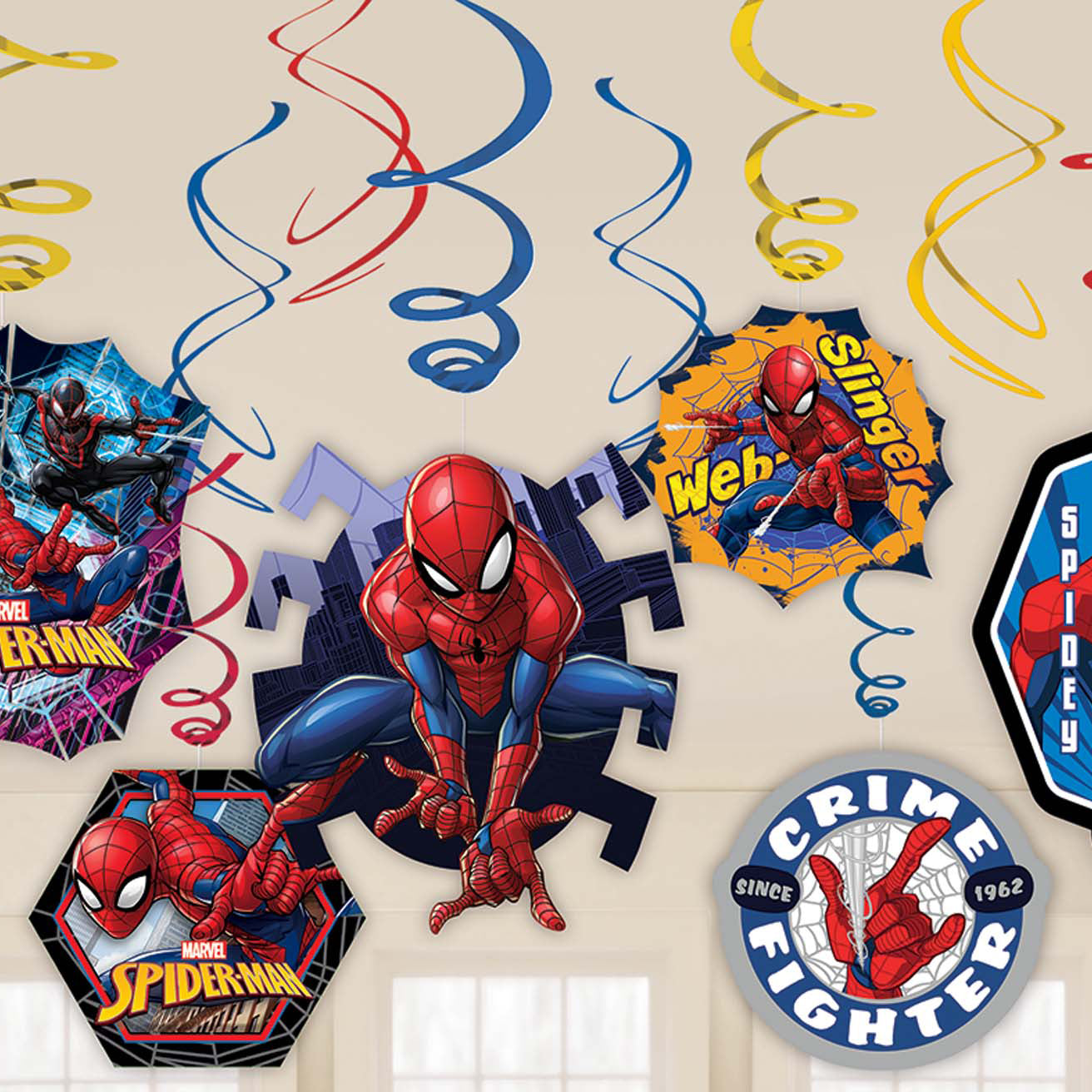 Spider-Man Webbed Swirl Decorations 12pcs