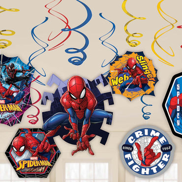 Spider-Man Webbed Swirl Decorations 12pcs