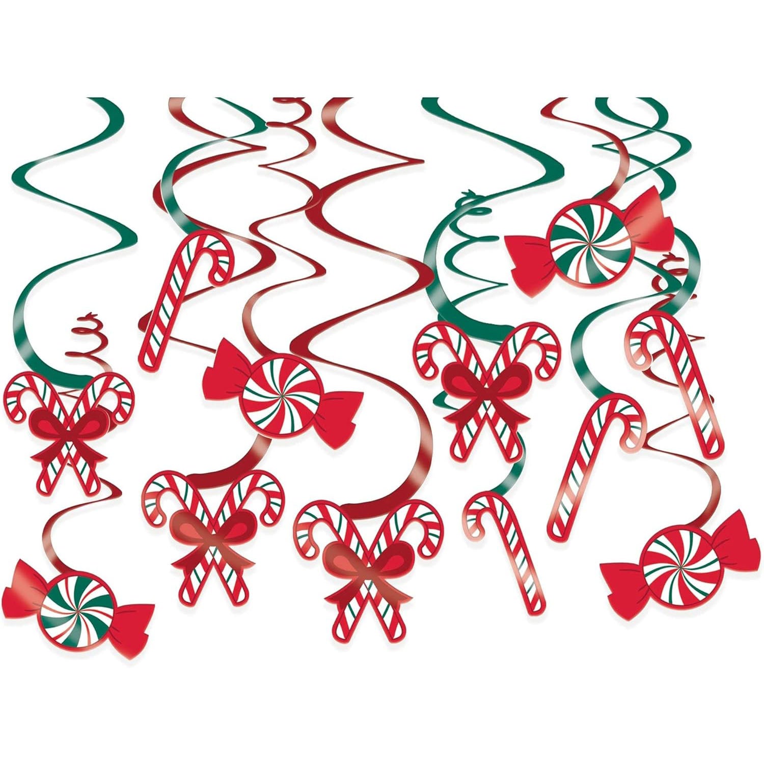 Christmas Candy Cane Swirl Cutout Value Pack Decoration