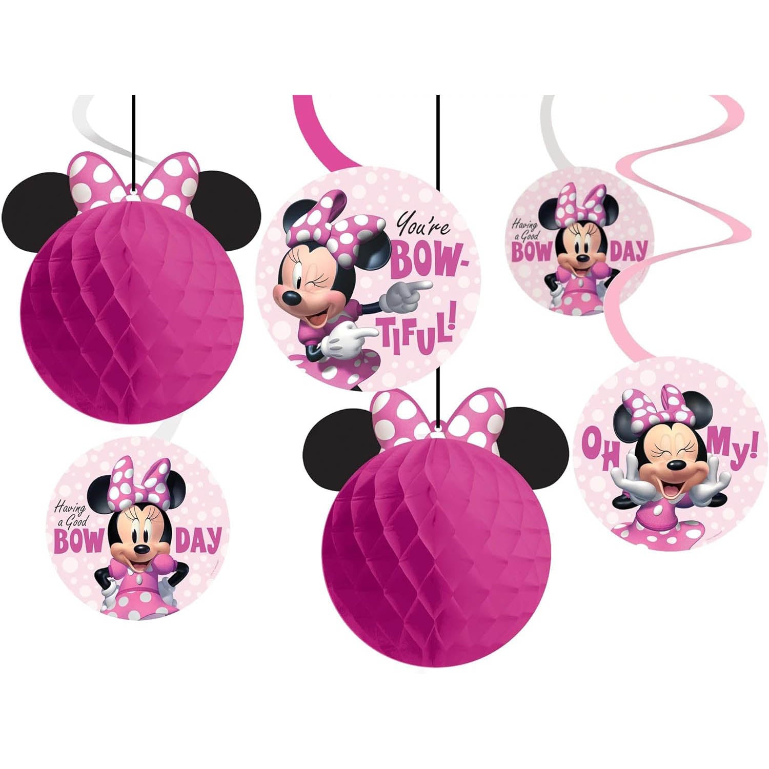 Minnie Mouse Forever Honeycomb Swirl Decorations12pcs
