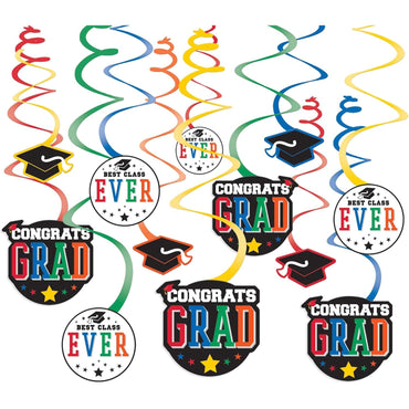 Graduation Value Pack Swirl Decoration 12pcs
