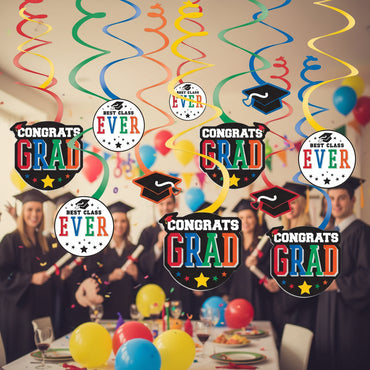 Graduation Value Pack Swirl Decoration 12pcs