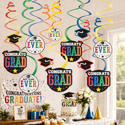 Graduation Value Pack Swirl Decoration 12pcs