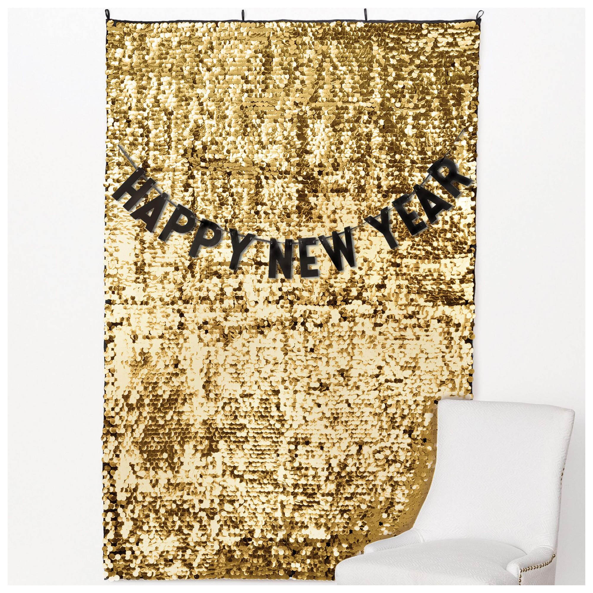 Happy New Year Paillette Backdrop Set 72in x 48in