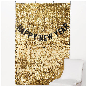 Happy New Year Paillette Backdrop Set 72in x 48in