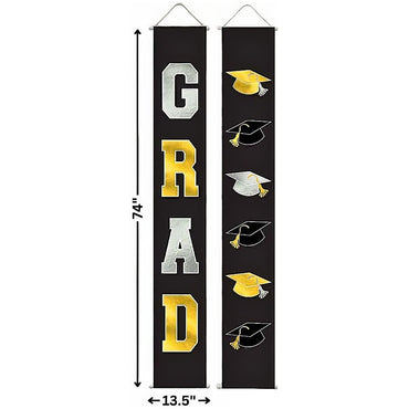 Grad Fabric Hanging Flag Decoration 2pcs