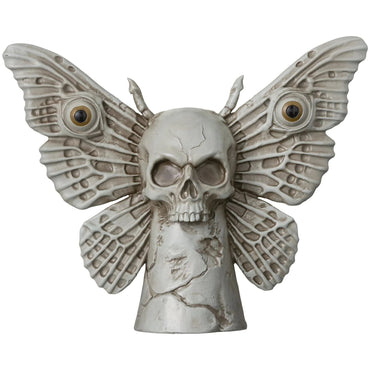 Dark Academia Moth Skull Statue 10in x 12.5in