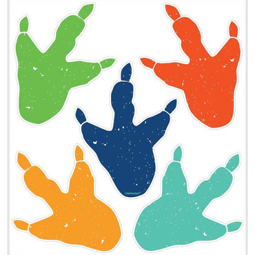 Dino-Mite Party Vinyl Footprints Stickers 9in