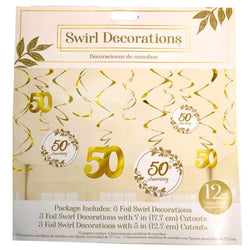 50th Anniversary Swirl Decoration Value Pack 12pcs
