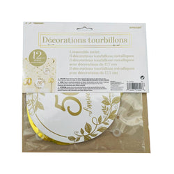 50th Anniversary Swirl Decoration Value Pack 12pcs