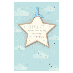 Baby Boy Heart with Joy Greeting Card