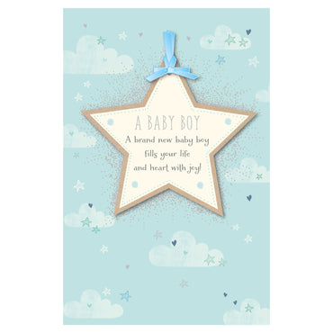 Baby Boy Heart with Joy Greeting Card