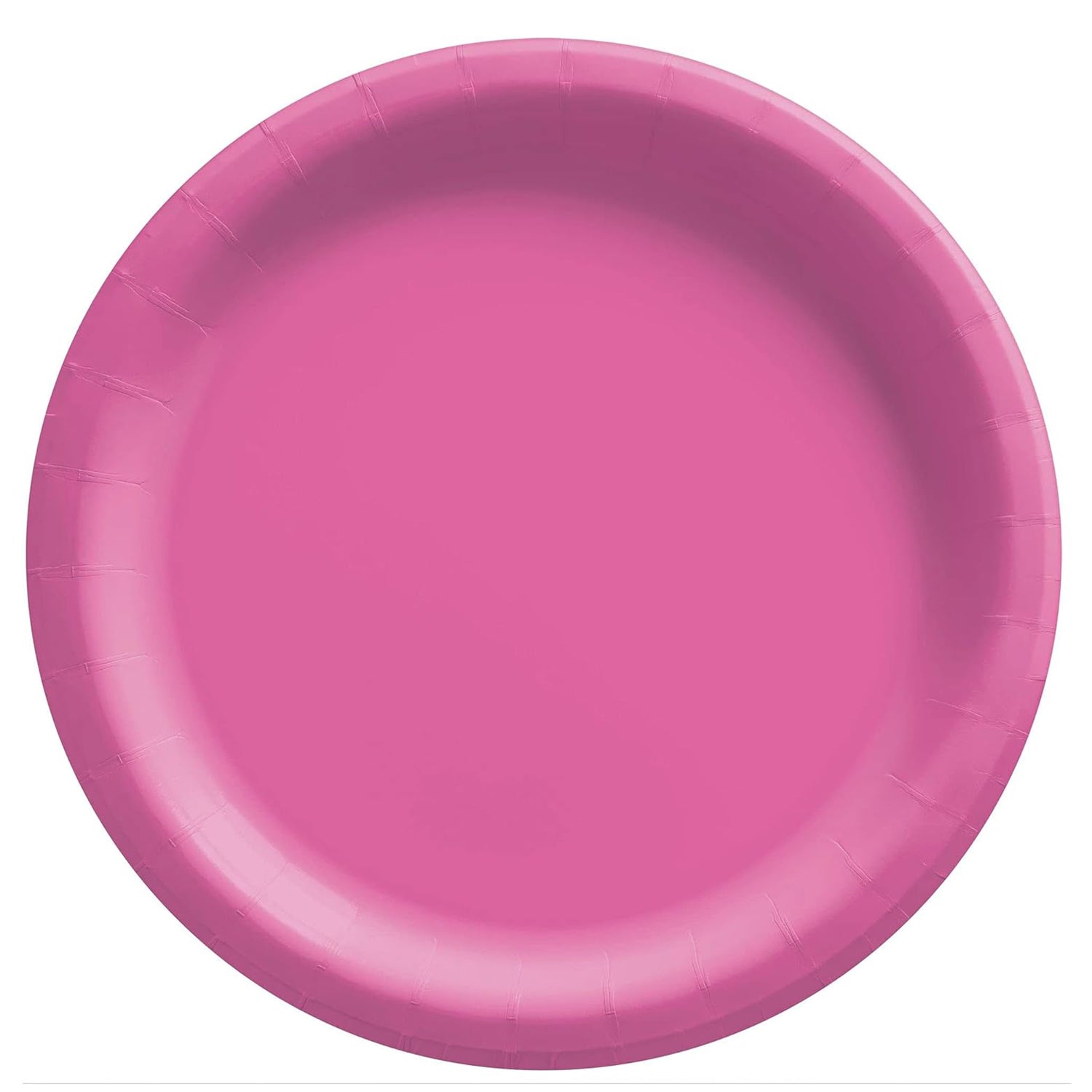 Bright Pink Round Paper Plates 10in 20pcs