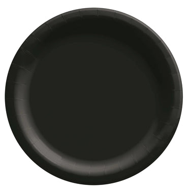 Jet Black Round Paper Plates 10in 20pcs
