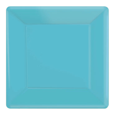 Caribbean Blue Square Paper Plates 10in, 20pcs