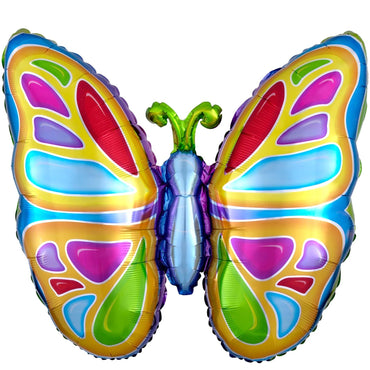 Bright Butterfly Supershape Foil Balloon