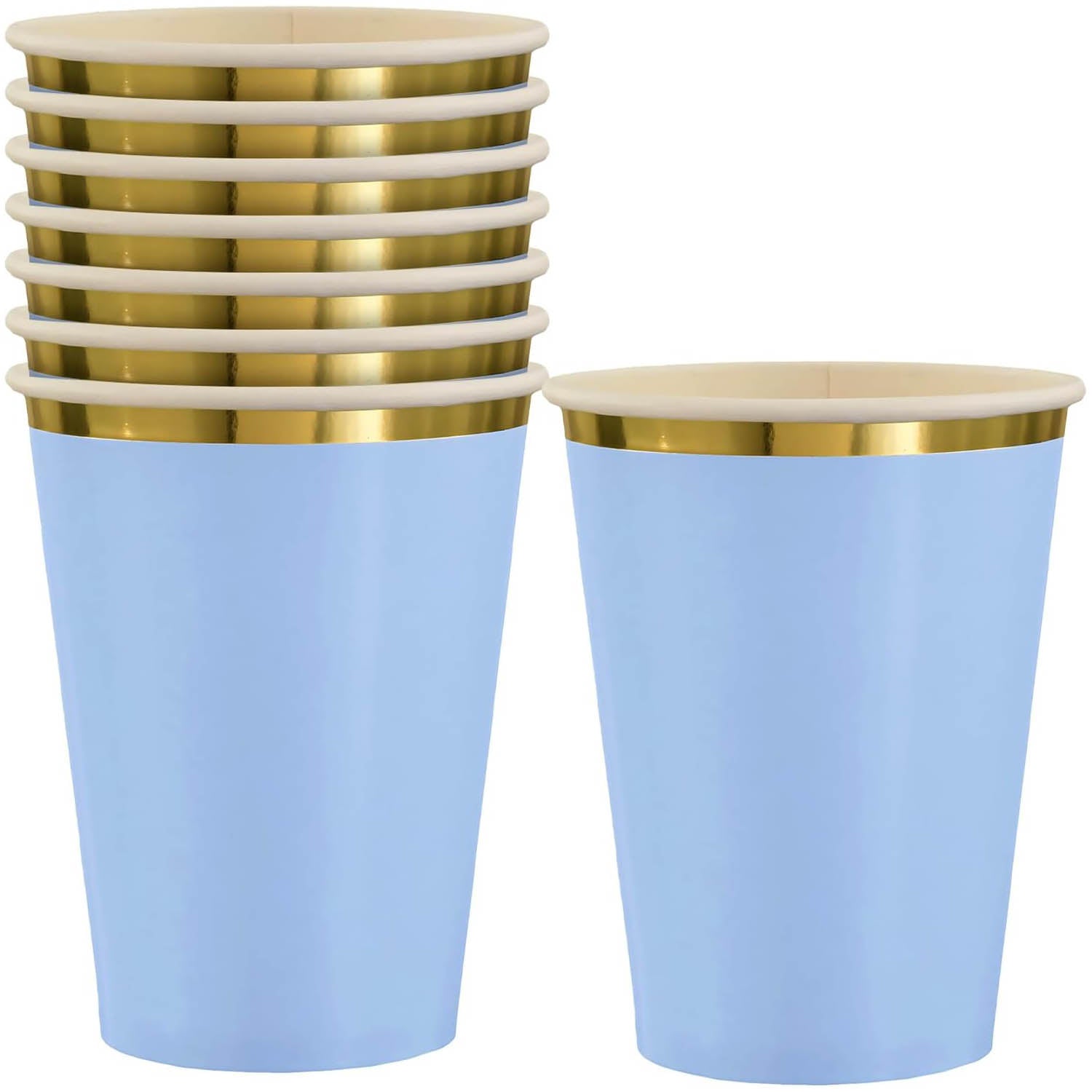 Ice Blue Hot Stamped Paper Cups 12oz 8pcs