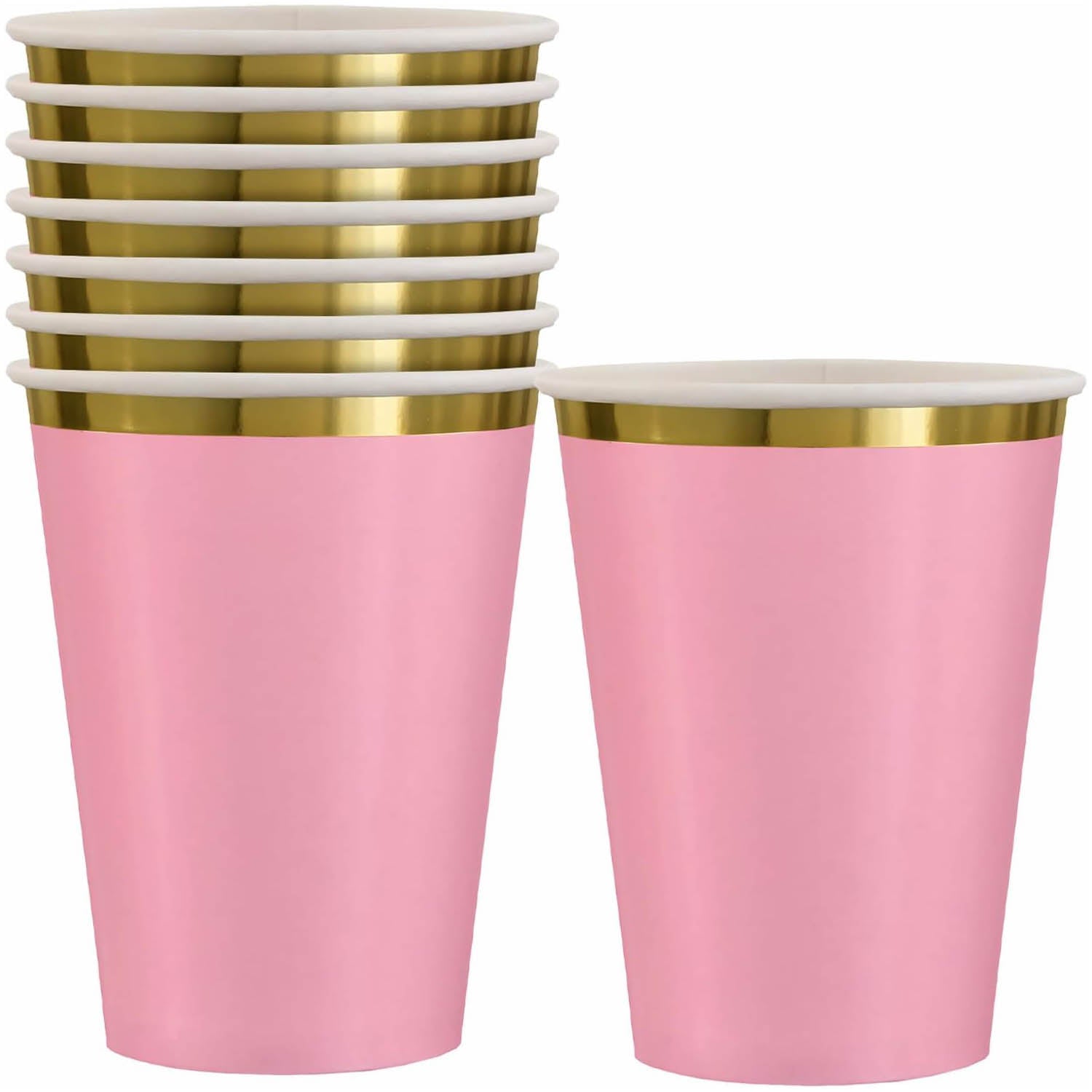 Rose Hot Stamped Paper Cups 12oz 8pcs