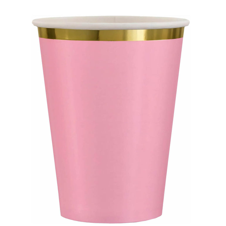 Rose Hot Stamped Paper Cups 12oz 8pcs