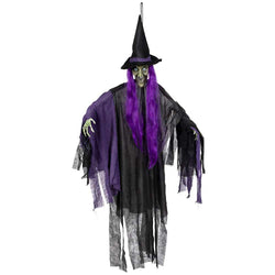 Purple Witch Hanging Light-Up Decoration 146cm