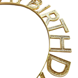 Its My Birthday Gold Enamel Headband