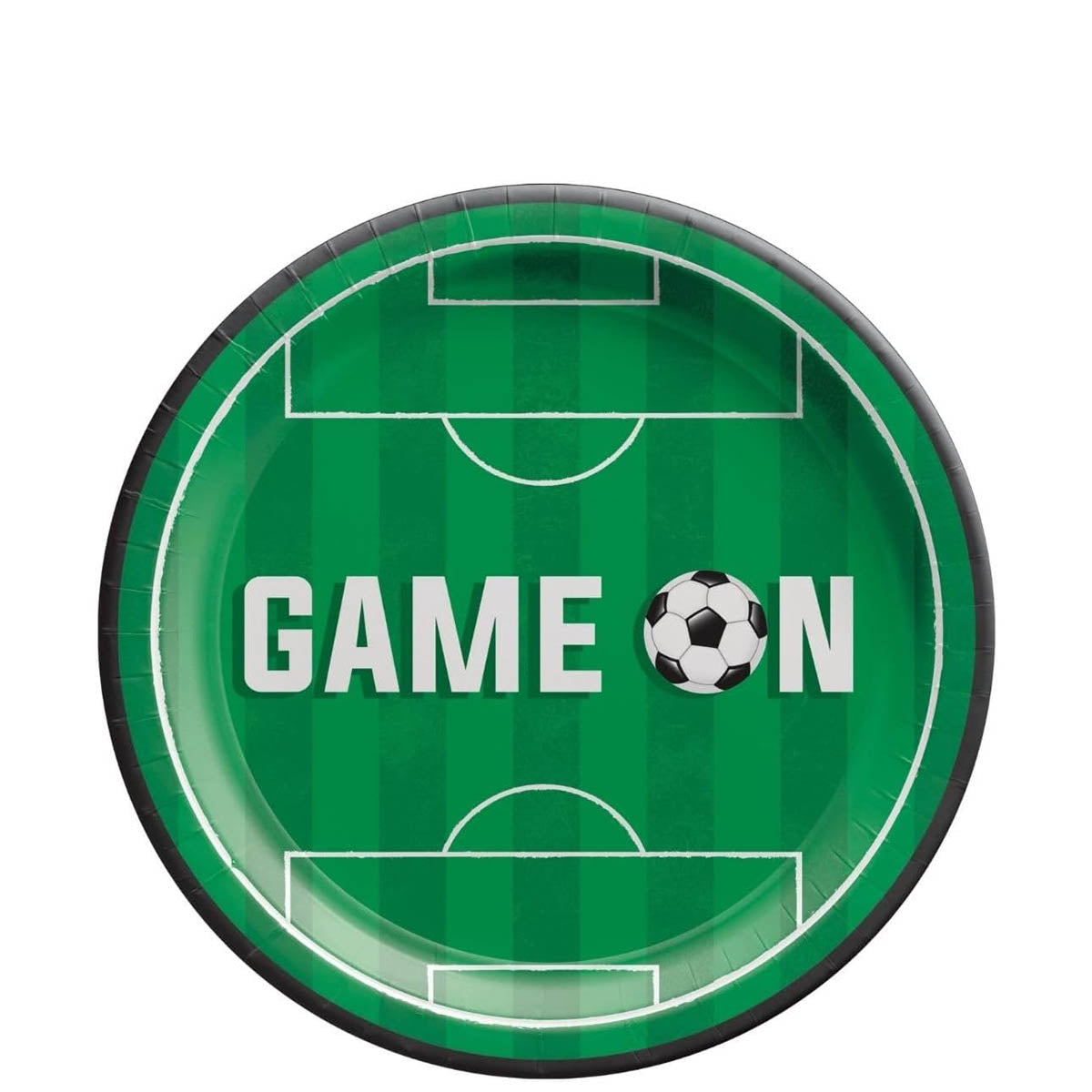 Corner Kick Soccer Round Paper Plates 7inches Mid Count