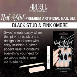 Black Stud & Pink Ombre Ardell Nails