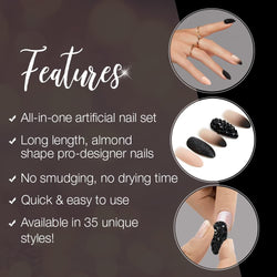 Black Stud & Pink Ombre Ardell Nails