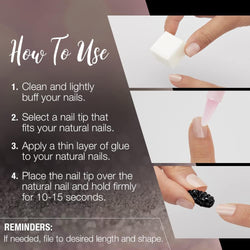 Black Stud & Pink Ombre Ardell Nails