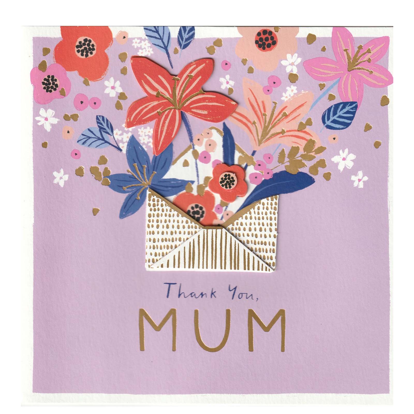 Thank You Mum Floral Mothers Day Greeting Card