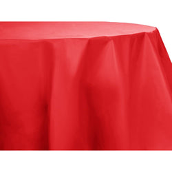 Apple Red Round Plastic Table Cover 84in
